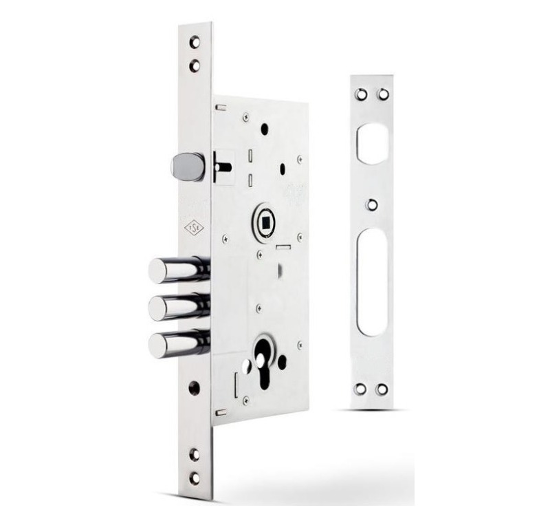 İTO Monoblok Çelik Kapı Kilidi (3 Anahtarlı)-Alt Kilit (Silindirli)(60 mm)(Silindir 754/68K)
